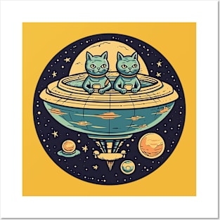 Aliens Cats are coming Posters and Art